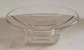 Vintage MCM Cambridge Glass Square Base 6 1/2&quot; Divided Bowl Bon Bon Dish - $28.71
