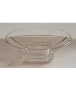 Vintage MCM Cambridge Glass Square Base 6 1/2&quot; Divided Bowl Bon Bon Dish - £22.52 GBP