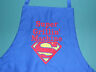 SUPERMAN ROYAL BLUE HEAVY APRON PERSONALIZED DAD FATHER EMBROIDERED UpTo 3 WORDS - £23.89 GBP