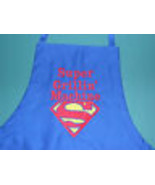 SUPERMAN ROYAL BLUE HEAVY APRON PERSONALIZED DAD FATHER EMBROIDERED UpTo... - £23.69 GBP
