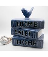 BLUE BIRD BOOKS BLUE TABLE LAMP HOME SWEET HOME DECOR - $345.97 MXN