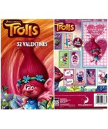 Dreamworks Trolls Valentine Cards 32 Count 2018 Design - $10.66