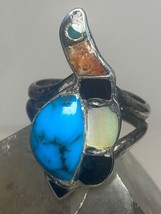 Turtle ring size 6 turquoise Navajo southwest  sterling silver women girls - £69.47 GBP
