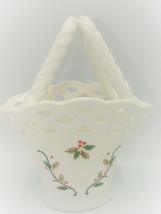 Christmas Mikasa Basket with Handle 7.5&quot; Holiday Lace RL040-755 - $23.04