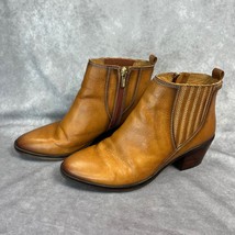 Pikolinos Huelma Ankle Boots Womens 37(6.5-7) Brandy Leather Zip Booties... - $98.01
