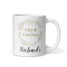 Personalized Name Mug | Fifty &amp; Fabulous Mug | 50th Birthday Customized Cups - £15.59 GBP+