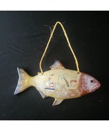 Ceramic Fish Wall Hanging 9&quot; x 6&quot; Glazed Rope Cabin Lake Ocean Coast Hou... - $19.79