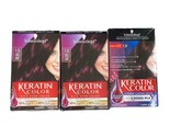 3 Boxes Schwarzkopf Keratin Color Permanent Hair Color #1.8 RUBY NOIR - $31.99