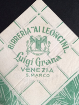 BIRRERIA Ai Leoncini Luigi Grana Venezia Italy Cafe Paper Luncheon Napki... - £15.73 GBP