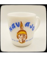 VTG Navajo Freight Lines Look for Blue Eyed Indian Coffee Mug Milk Glass - €18,93 EUR