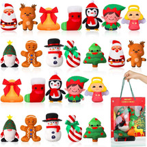 24 Pcs Christmas Plush Stuffed Toy Set 4 Inches Christmas with 3 gift bags - £14.71 GBP