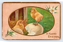 Hatched Chicks Eggs Flowers Happy Easter UNP DB Postcard K14 - £2.28 GBP