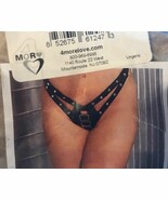 Black Leather Thong w/ Buckle Front, Lingerie Sexy Underwear NEW Women&#39;s... - $10.91