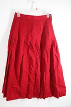 Vtg Brooks Brothers 10 26&quot; Waist Red Pleated Wool Maxi Skirt USA - £34.13 GBP