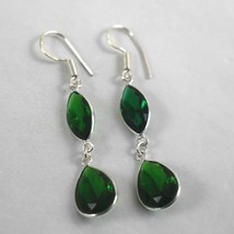 925 Sterling Silver Green Quartz Gemstone Handmade Earrings Women Gift BES-1386 - £29.10 GBP
