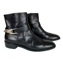 Eugenia Kim Moto Boots Womens 9 Harness Ankle Black Cuban Heels Zipper Italy 39 - £47.19 GBP
