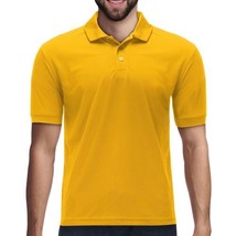 Premium Wear Men&#39;s High Moisture Wicking Polo T Shirts Gold S - £9.77 GBP