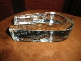 Art Deco heavy glass cigar ashtray. Measures 7.5"  L  x  5"  W x  1.5' H image 2
