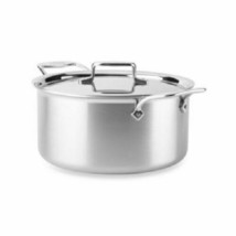 All-Clad BD55508 D5 Brushed 5-Ply Dishwasher Safe 8-qt Stock Pot with Lid - £146.19 GBP