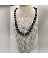 Vintage Black Plastc Beaded Necklace,  18 - $15.00