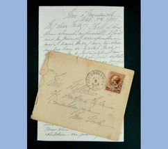 1886 Antique Letter w/COVER ~New Brunswick Nj Intriguing Events - Canandaigua Ny - £53.14 GBP