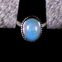 Natural 3.2ct. Rainbow Cabochon Opal Set in 925 Sterling Silver Bezel,  Sz 7.5 - £21.28 GBP