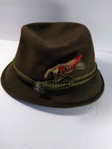 Adam New York Bavarian German Hunter with Stag Pin Miller Bros Hat Co Feathers - £43.02 GBP