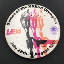 1984 Los Angeles LA LA84 Olympics XXIIIrd Round Pin 2.25&quot; -- Button Pinback - £6.14 GBP