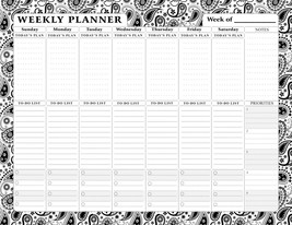Magnetic Weekly Calendar - 52 Undated Sheets - Notepad Desk Pad - (Edition #003) - £6.34 GBP