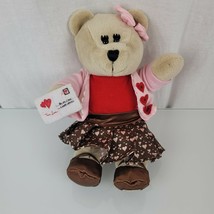 2011 Starbucks Bearista Bear Collection Plush Girl Teddy 102nd Edition Hearts - £11.72 GBP