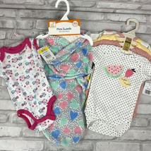 Baby Girl 0-3 Months 6 pcs Bodysuits Plush Swaddle Chick Pea and Swiggles NWT - £18.13 GBP