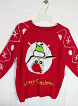 Christmas Sweater, Women&#39;s XL.  pom-pom Nose Reindeer. Red - £21.68 GBP