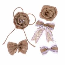 DIY Gifts Party Supplies Rose Heads Retro Wedding Decoration Natural Hessian Sew - £14.14 GBP