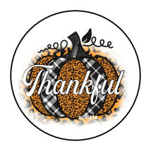 30 Thankful Envelope Seals Labels Stickers 1.5&quot; Round Thanksgiving Autumn Fall - £5.89 GBP