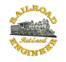 Railroad Engineer Retired Train Driver Embroidered polo Shirt Embroidery... - £27.29 GBP