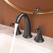 2 Handle 3 Hole 6.5 Inch Widespread Bathroom Faucet - Matte Black - £93.00 GBP
