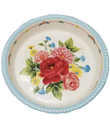 Pioneer Woman ~ Sweet Rose Pattern ~ 9.5&quot; Stoneware ~ Pie Plate ~ Dotted... - $50.80 CAD