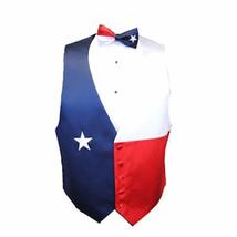 David&#39;s Formal Wear Texas Lonestar Flag Vest and Bow Tie Set Size Medium - $171.50