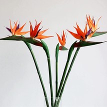 Artificial Flowers Bird Of Paradise Greenery Plants Indoor Outside, 6 Pack). - £35.38 GBP
