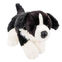 Build a Bear Workshop Puppy Dog Plush 16&quot; Black White Tongue Stuffed Animal - £13.80 GBP