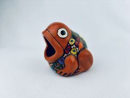 Mexican Folk Art Hand Painted Big Mouth Frog Ashtray Dish Bowl Hollow Tr... - $14.88
