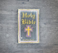 Holy Bible King James Version Red Letter 1997 Paperback Purple And Gold Cover - £4.26 GBP