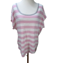 Joie Linen Stretch Draped Striped Oversized Knit Top Tunic Long T-Shirt ... - $27.50