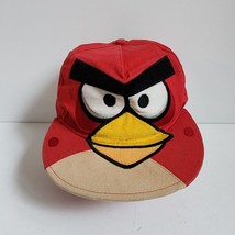 Angry Birds Snapback Hat Baseball Cap Flat Bill Adjustable Red One Size - £7.52 GBP