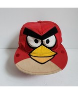 Angry Birds Snapback Hat Baseball Cap Flat Bill Adjustable Red One Size - £7.46 GBP