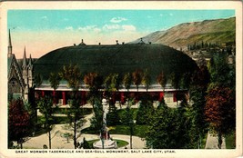 Great Mormon Tabernacle Sea-Gull Monument Salt Lake City UT  UNP WB Postcard E5 - £3.07 GBP