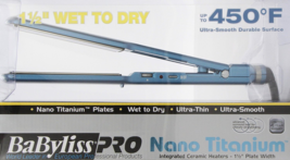 BaByliss Pro Nano Titanium Blue Flat Iron 1.5" - £218.58 GBP