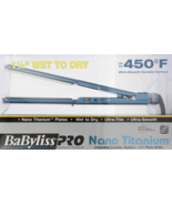 BaByliss Pro Nano Titanium Blue Flat Iron 1.5&quot; - £219.76 GBP