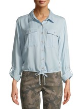 No Boundaries ~ Utility ~ Junior&#39;s Small (3-5) ~ Blue ~ Button Up Blouse - £17.93 GBP