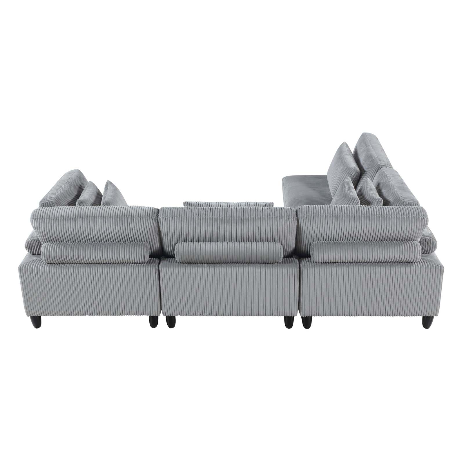 Gray Corduroy Modular Sectional Sofa Set Item image 5